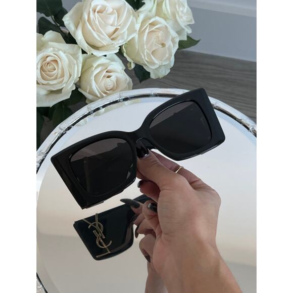 NEW Saint Laurent SLM119 Blaze Black Sunglasses - Picture 6 of 9